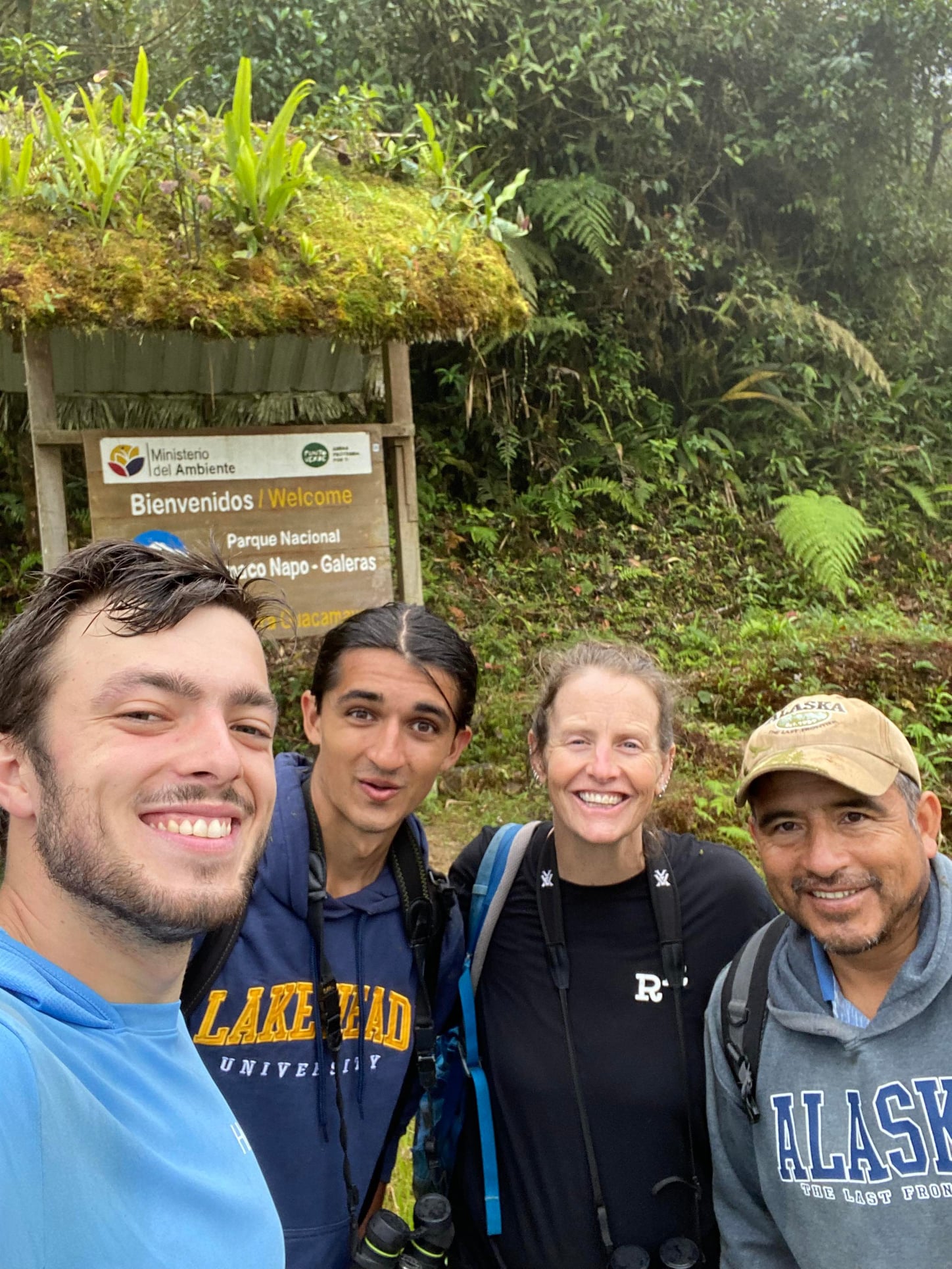 Will, myself, Toni, and Eladio at the Brushfinch trail